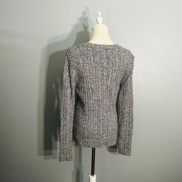 Karen Scott Gray Cable Knit Crewneck Sweater Size M - Picture 5 of 8